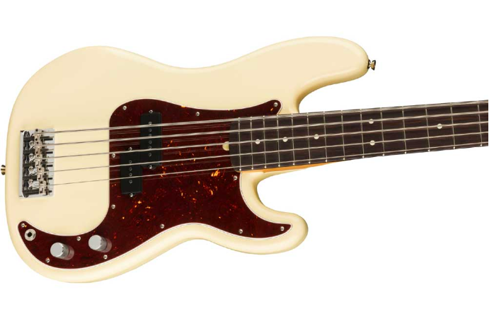 Fender 0193960705 AM Pro II Precision Bass V Rosewood Olympic White Bass Guitar