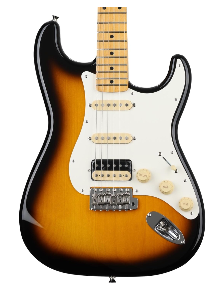 Fender 0251802303 JV Modified 50s Strat HSS Maple 2-Color Sunburst Electric Guitar