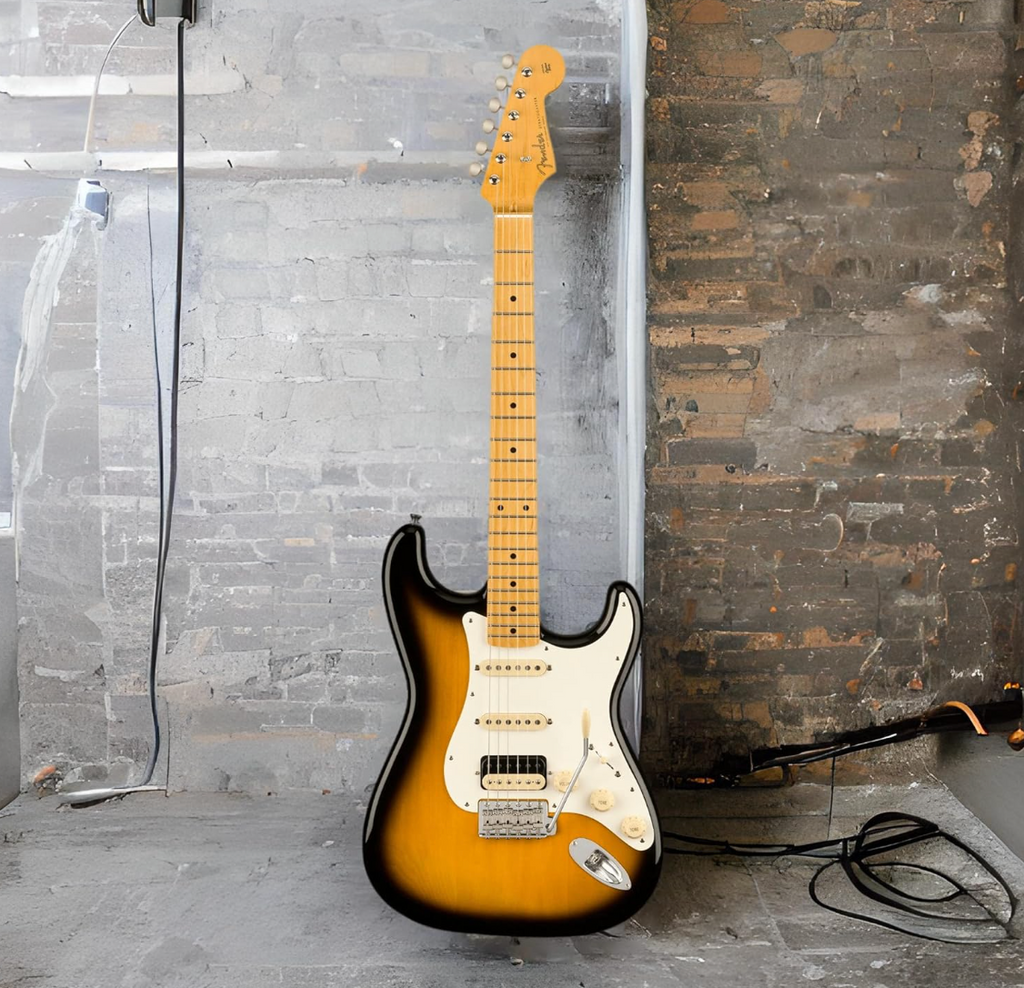 Fender 0251802303 JV Modified 50s Strat HSS Maple 2-Color Sunburst Electric Guitar