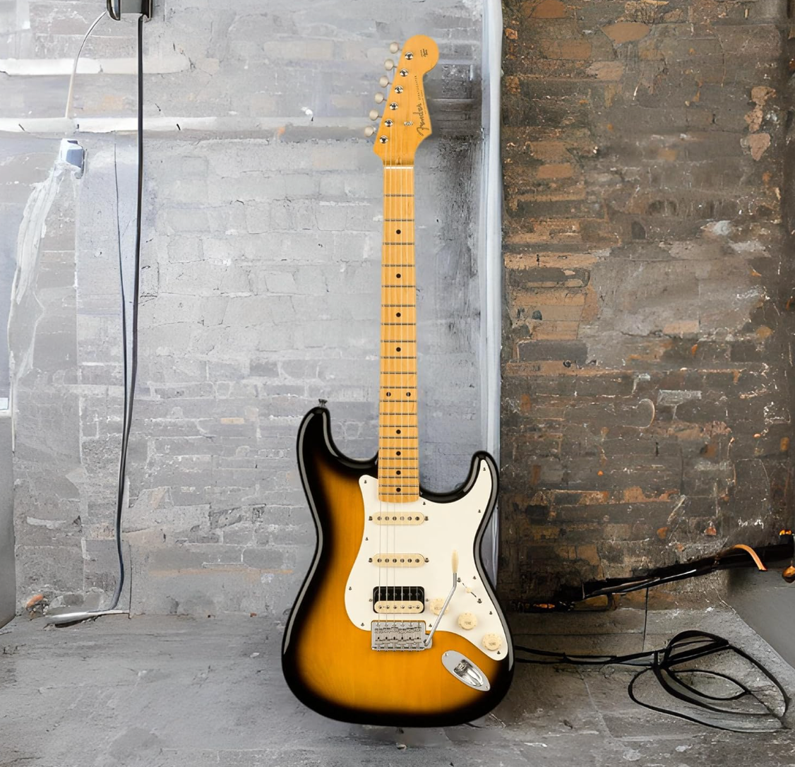 Fender 0251802303 JV Modified 50s Strat HSS Maple 2-Color Sunburst Electric Guitar