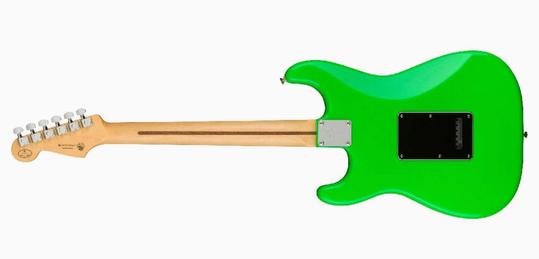Fender 0144612533 Player Strat LTD Ebony Neon Green Electric Guitar