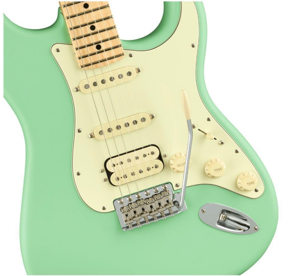 Fender 0114922357 AM Performer Strat HSS Maple Satin Surf Green Electric Guitar
