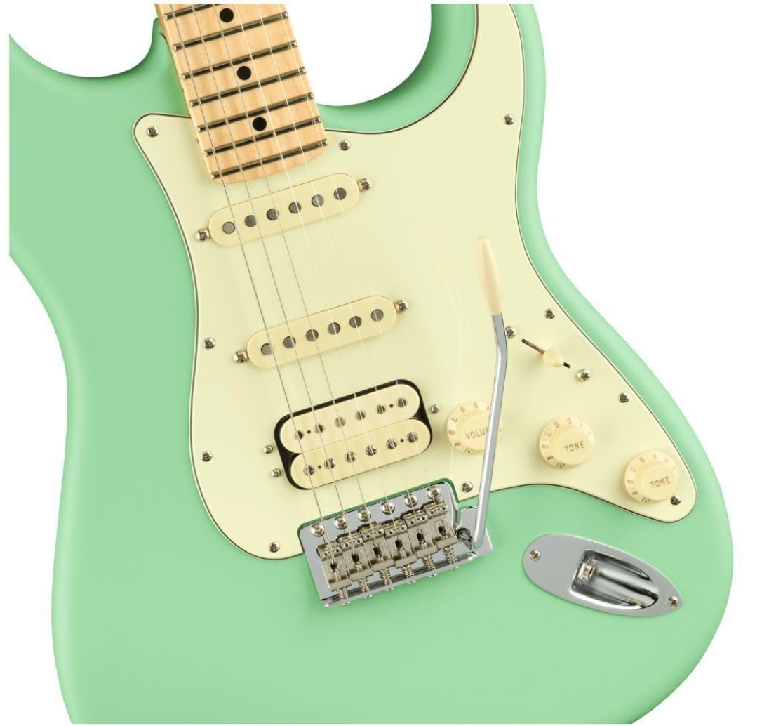 Fender 0114922357 AM Performer Strat HSS Maple Satin Surf Green Electric Guitar