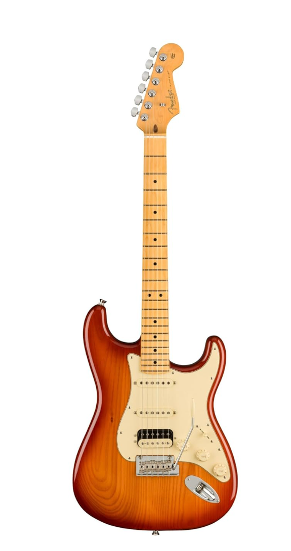Fender 0113912747 AM Pro II Strat HSS Maple Sienna Sunburst Electric Guitar