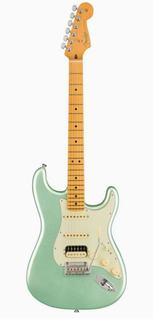Fender 0113912718 AM Pro II Strat HSS Maple Mystic Surf Green Electric Guitar