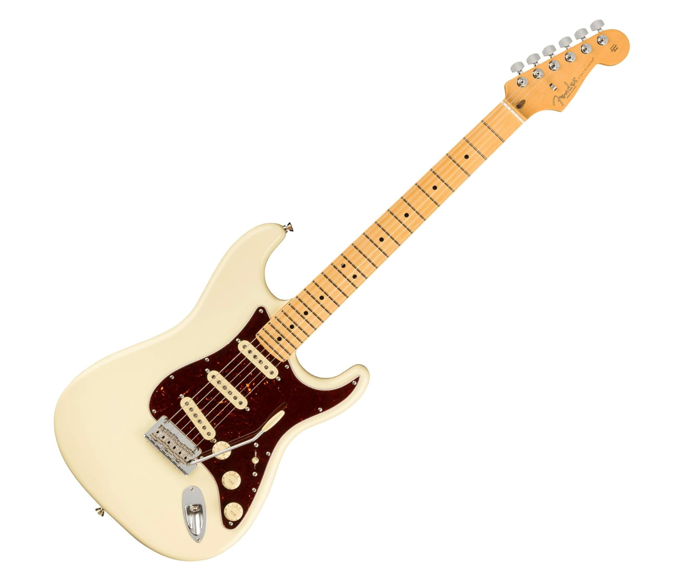 Fender 0113902705 AM Pro II Strat Maple Olympic White Electric Guitar
