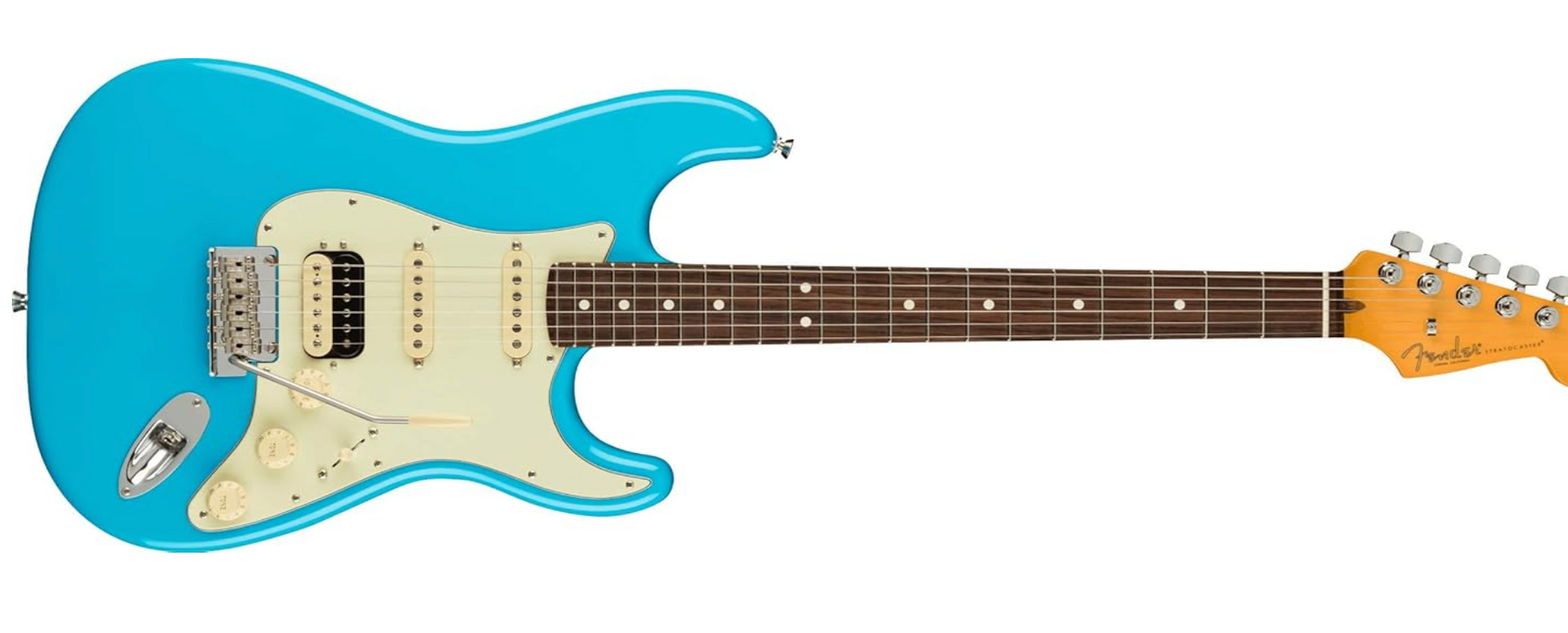 Fender 0113910719 AM Pro II Strat HSS Miami Blue Electric Guitar
