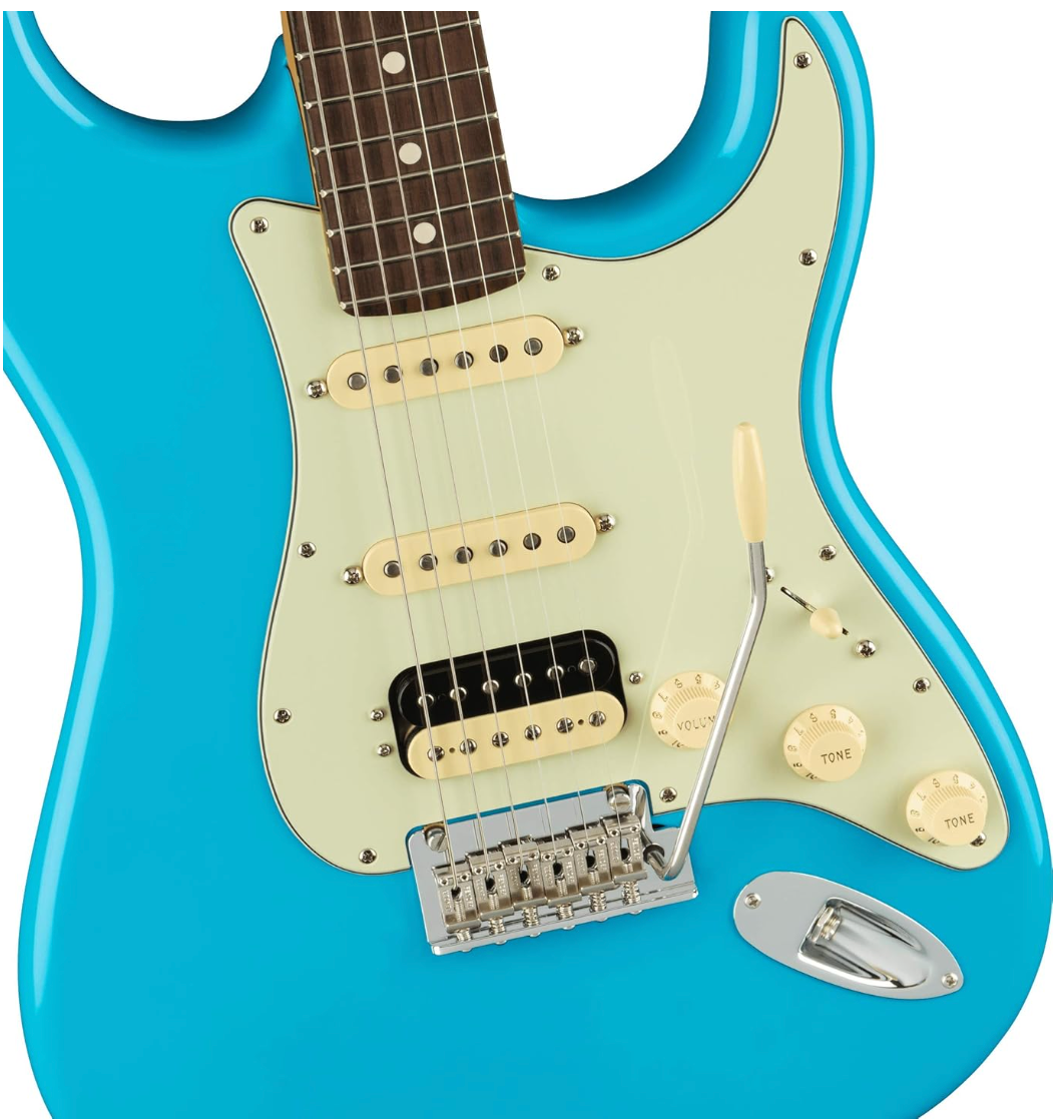 Fender 0113910719 AM Pro II Strat HSS Miami Blue Electric Guitar