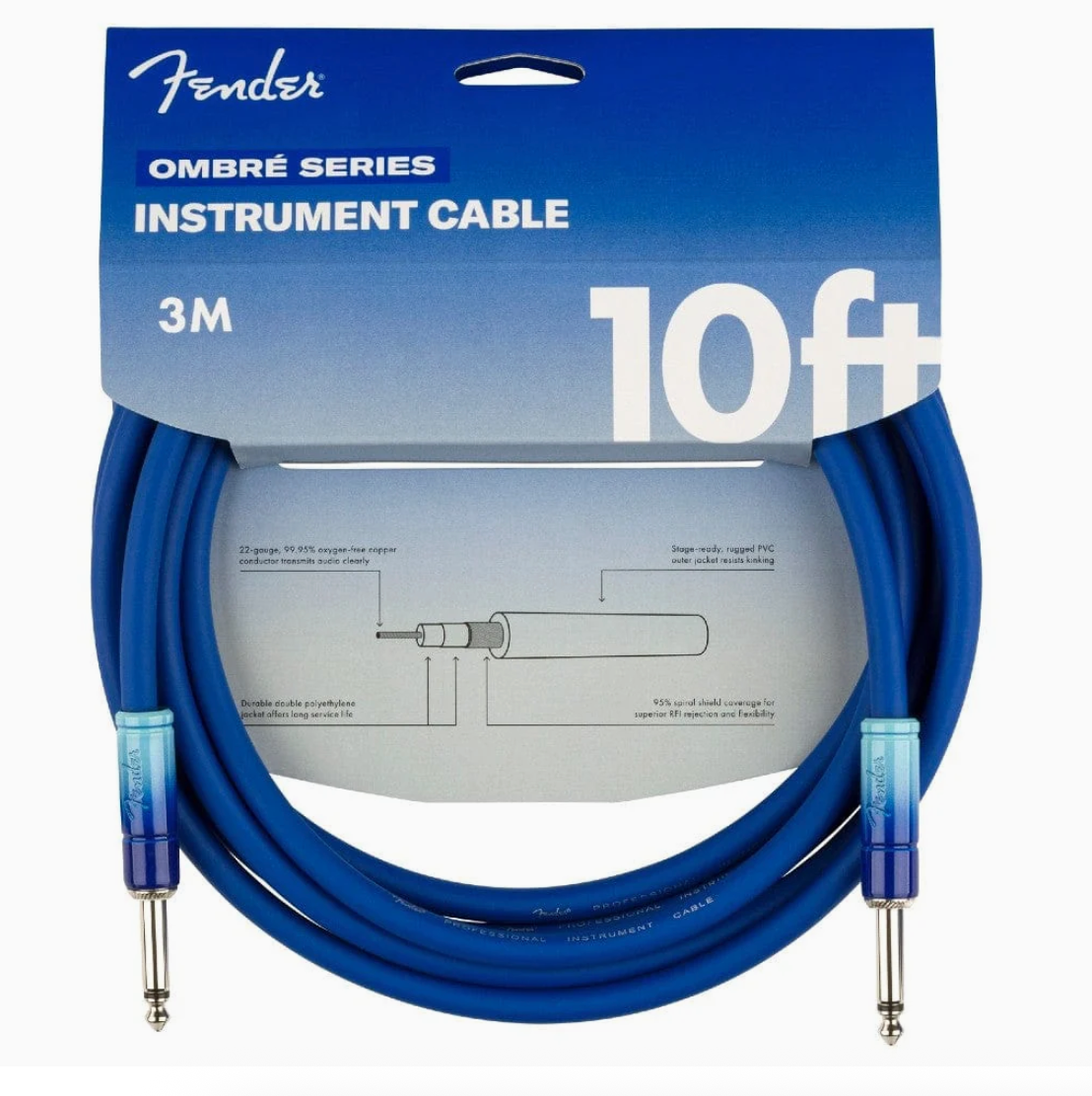 Fender 0990810210 Ombre Instrument Cable 10"BLB
