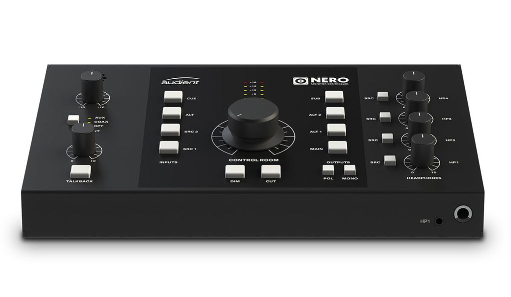 Audient Nero Desktop Monitor Controller – 4x Stereo Inputs, 3 Speaker Outputs & 4 Headphone Outputs